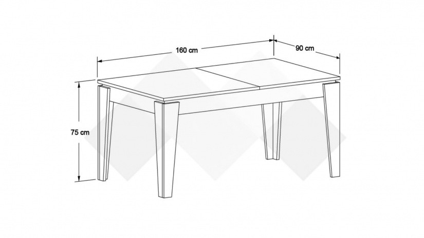 Трапезна маса Сефия разтегателни орех осло - изглед 3 - МебелМаг Трапезна маса Сефия разтегателни орех осло - изглед 3