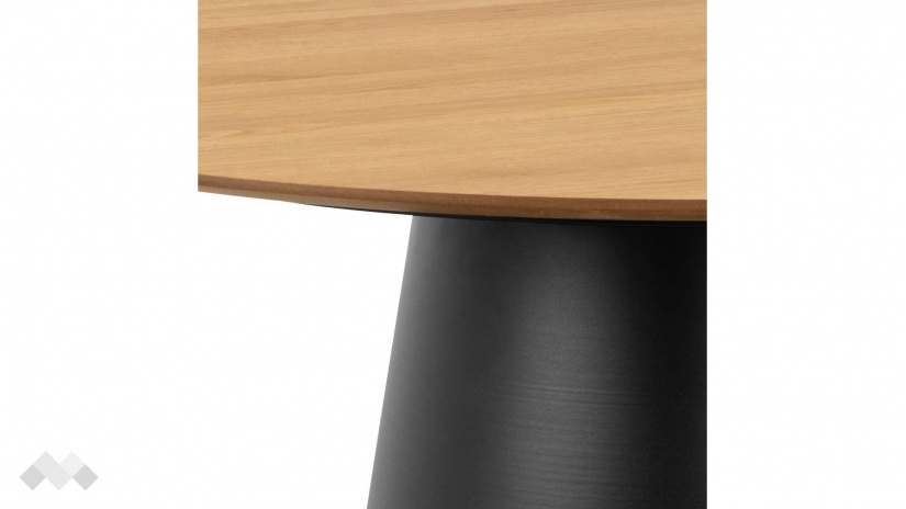 Трапезна маса Соли неразтегателни дъб натурал с черно - изглед 3