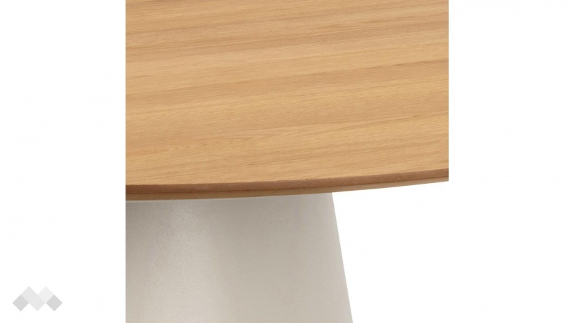 Трапезна маса Соли неразтегателни дъб натурал със сиво - изглед 4