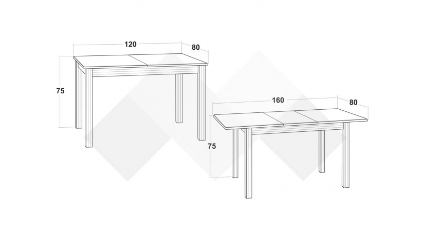 Трапезна маса Троя M разтегателни патина - изглед 3