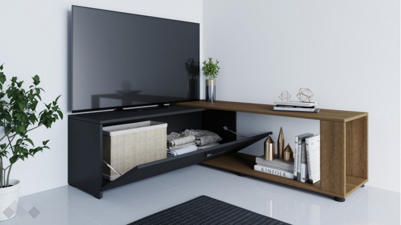 ТВ шкаф Ангел песаро с графит - изглед 6 - МебелМаг ТВ шкаф Ангел песаро с графит - изглед 6