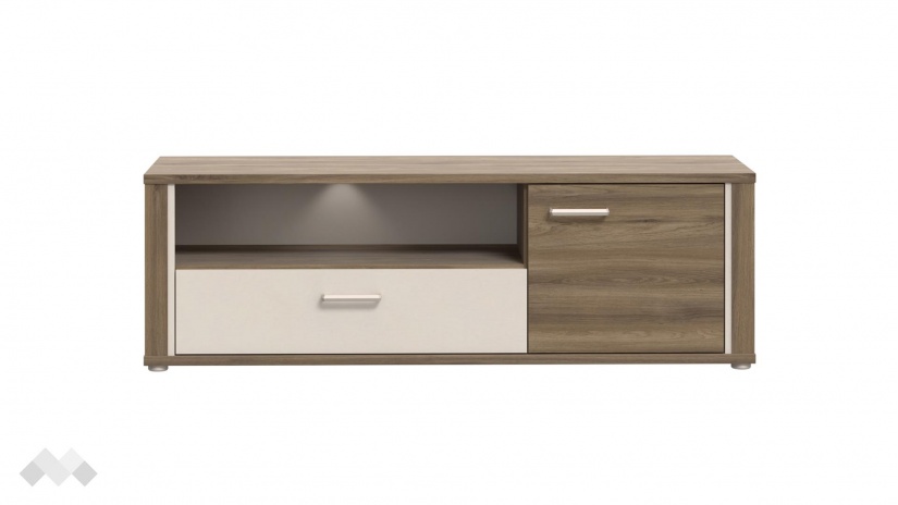 ТВ шкаф Дейлос дъб валенсия с крем - изглед 2 - МебелМаг ТВ шкаф Дейлос дъб валенсия с крем - изглед 2