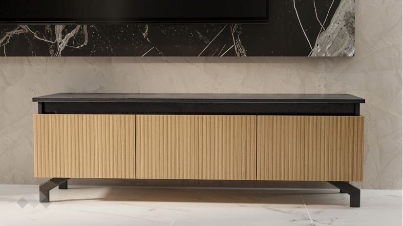 ТВ шкаф Дороти дъб гардън с дъб герано - изглед 1 - МебелМаг ТВ шкаф Дороти дъб гардън с дъб герано - изглед 1