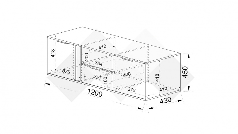 ТВ шкаф Кашмир с открити рафтове кашмир - изглед 4 - МебелМаг ТВ шкаф Кашмир с открити рафтове кашмир - изглед 4