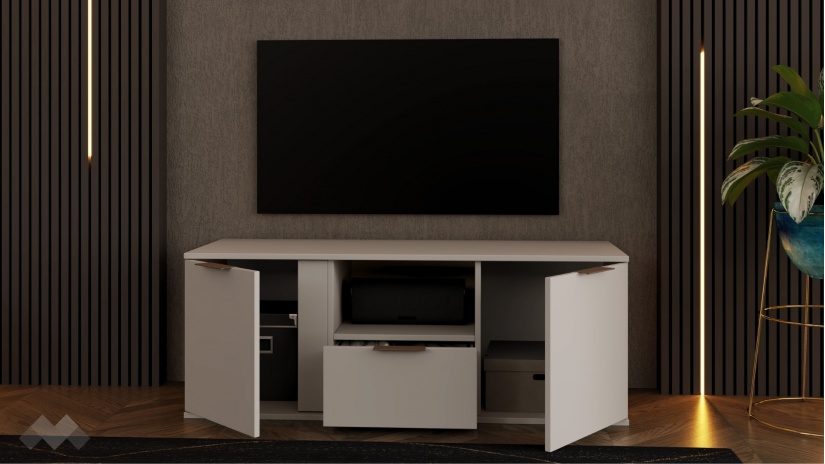 ТВ шкаф Кашмир с открити рафтове кашмир - изглед 2 - МебелМаг ТВ шкаф Кашмир с открити рафтове кашмир - изглед 2