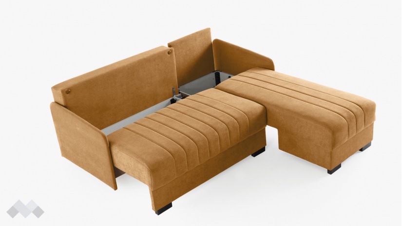 Ъглов диван Бета универсален ъгъл горчица - изглед 7