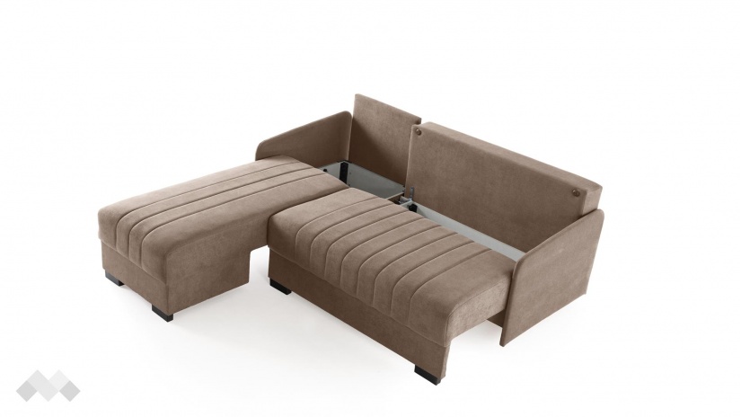Ъглов диван Бета универсален ъгъл кафяв - изглед 8