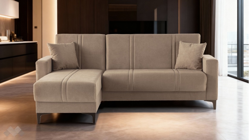 Ъглов диван Браво универсален ъгъл кафяв - изглед 2