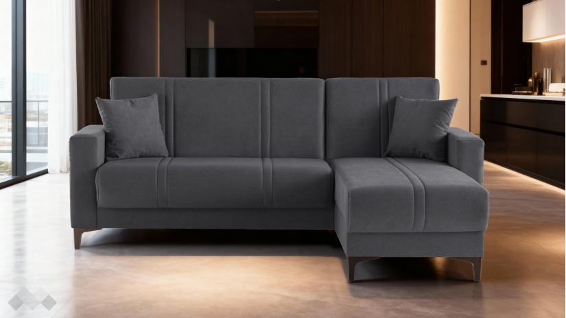 Ъглов диван Браво универсален ъгъл сив - изглед 1