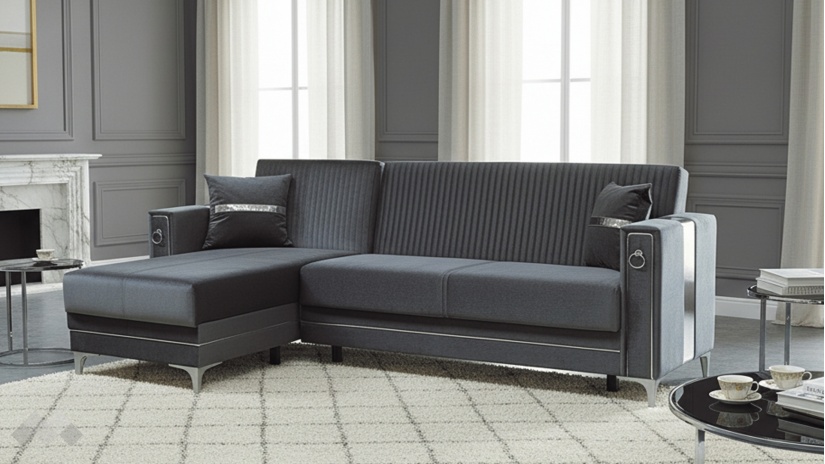 Ъглов диван Дестини универсален ъгъл сив - изглед 2
