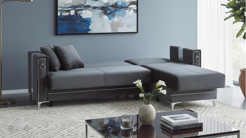 Ъглов диван Дестини универсален ъгъл сив - изглед 7