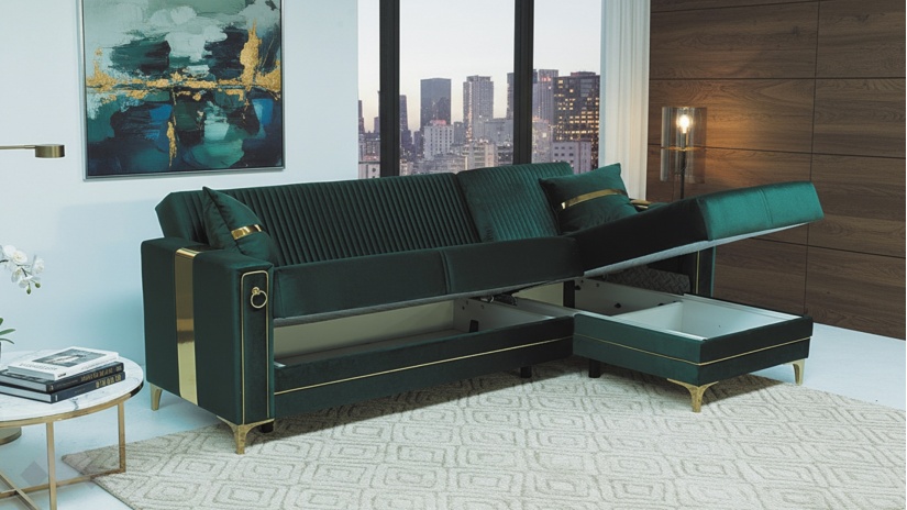 Ъглов диван Дестини универсален ъгъл зелен - изглед 5