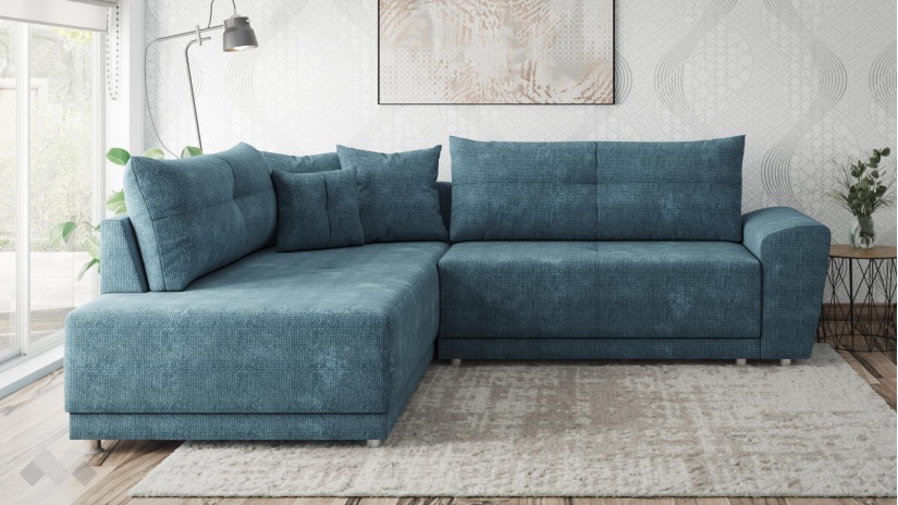 Ъглов диван Фабио с посока деним - изглед 2