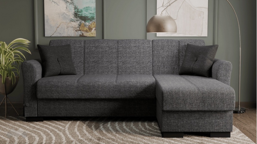 Ъглов диван Флоранс универсален ъгъл сив - изглед 3