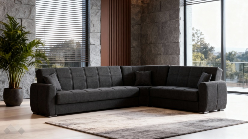 Ъглов диван Гранд универсален ъгъл сив - изглед 1 - МебелМаг Ъглов диван Гранд универсален ъгъл сив - изглед 1
