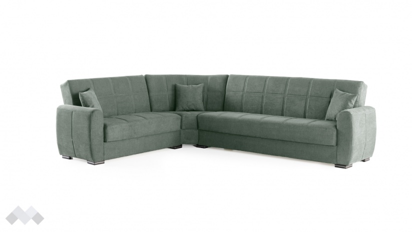 Ъглов диван Гранд универсален ъгъл зелен - изглед 4