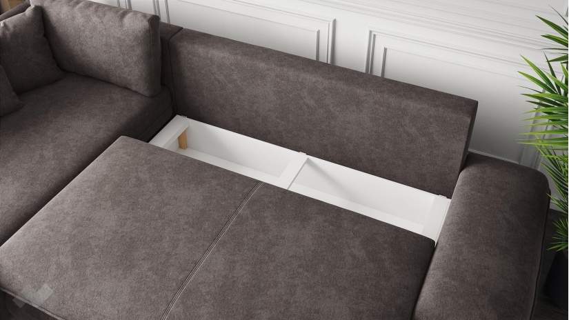 Ъглов диван Монтело с посока кафяв - изглед 3