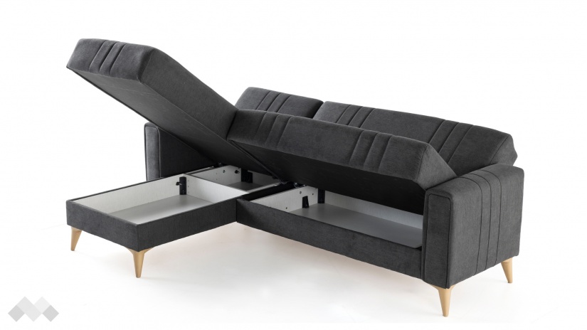 Ъглов диван Омега универсален ъгъл сив - изглед 8