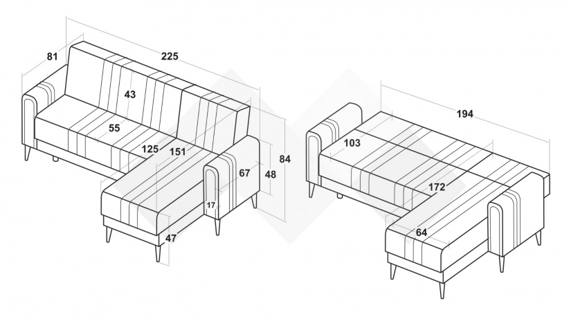 Ъглов диван Омега универсален ъгъл зелен - изглед 11