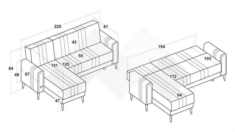 Ъглов диван Омега универсален ъгъл зелен - изглед 12