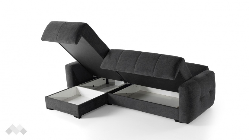 Ъглов диван Ролин Покет универсален ъгъл графит - изглед 8