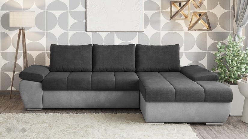 Ъглов диван Савона с посока графит със сиво - изглед 2