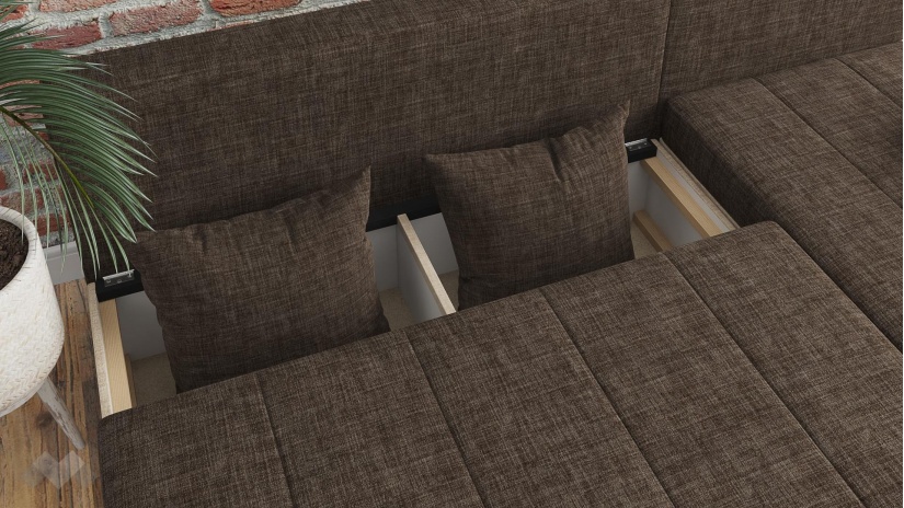 Ъглов диван Селин кафяв със светло кафяво - изглед 7