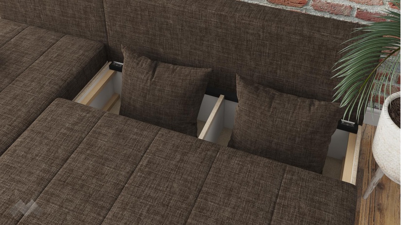 Ъглов диван Селин кафяв със светло кафяво - изглед 8
