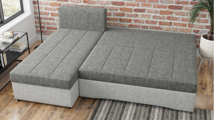 Ъглов диван Селин сив със светло сиво - изглед 10