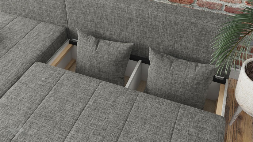 Ъглов диван Селин сив със светло сиво - изглед 8