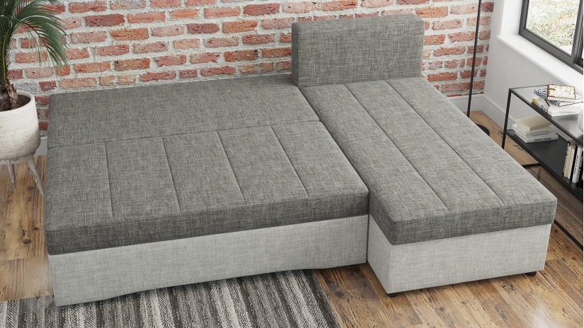 Ъглов диван Селин сив със светло сиво - изглед 9