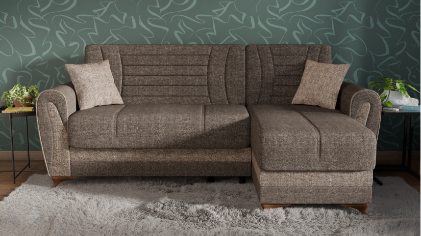 Ъглов диван Серен универсален ъгъл кафяв - изглед 3