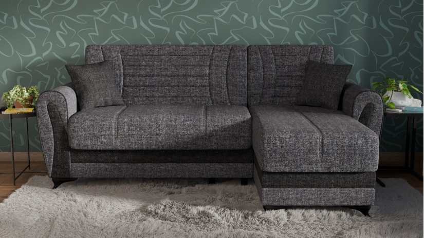 Ъглов диван Серен универсален ъгъл сив - изглед 3