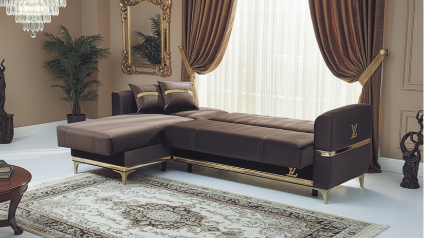 Ъглов диван Верино универсален ъгъл кафяв - изглед 4