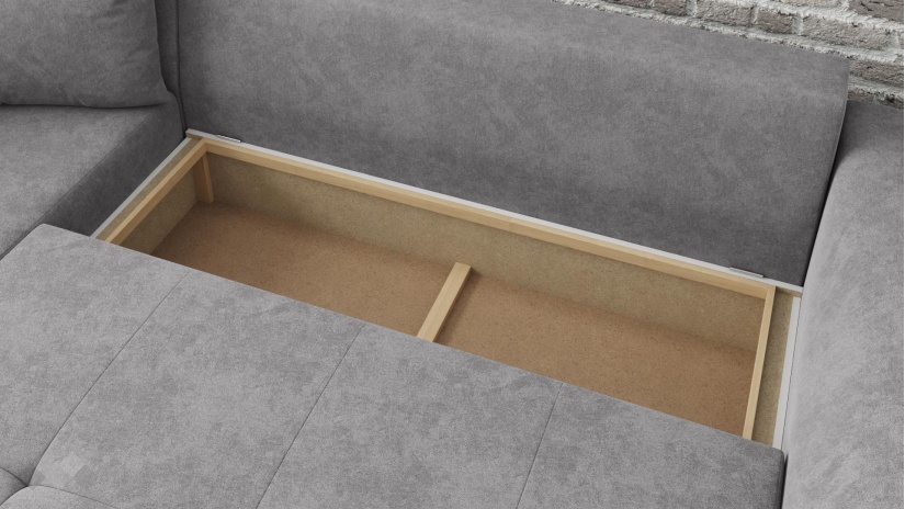 Ъглов диван Сиера с посока сив - изглед 3