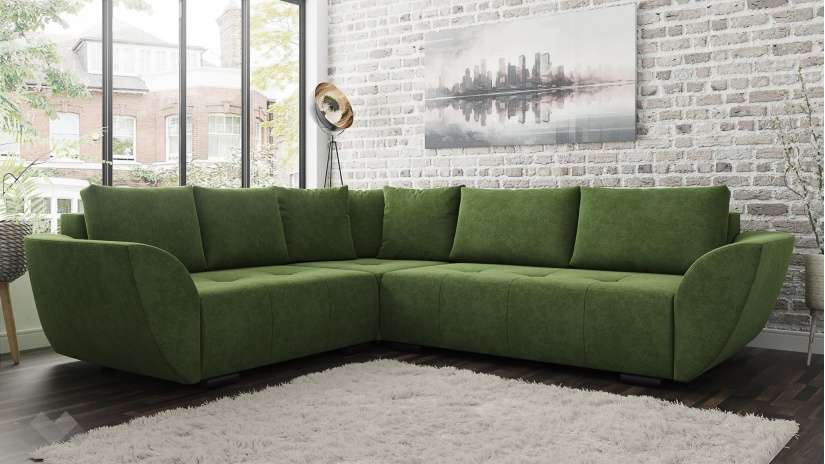 Ъглов диван Сиера с посока зелен - изглед 1